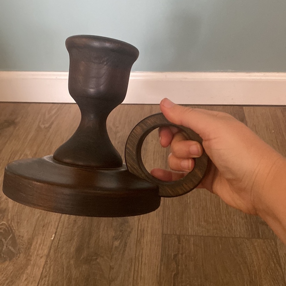 Scandinavian Vintage Wooden Candlestick Holder Rustic Candlestick primitive folk